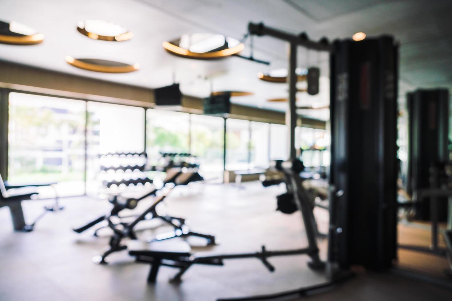 Abstract blur gym and fitness room interior photo