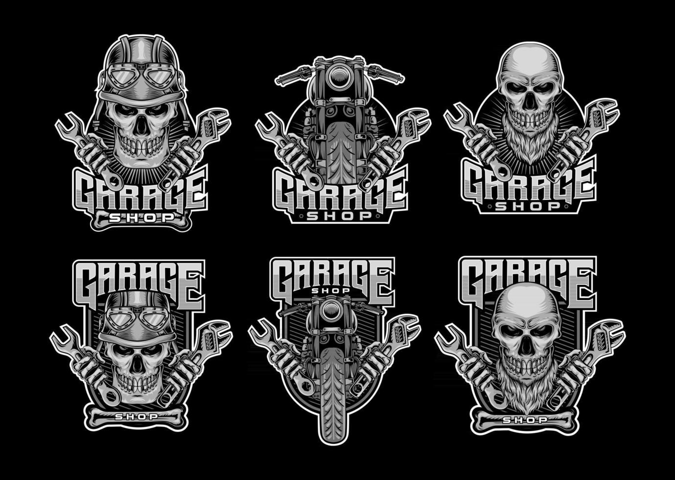 Set Bundle Garage Shop Logo Vector