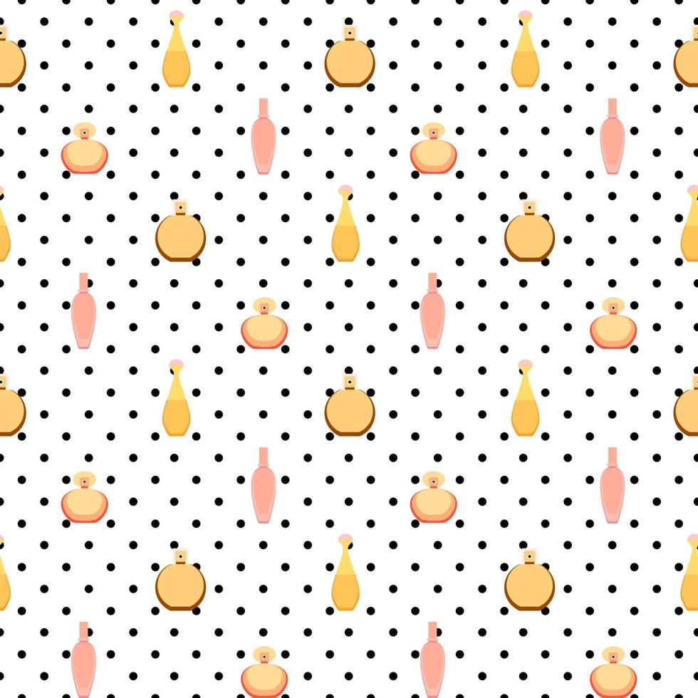 Seamless Pattern of perfume and adekalon bottle. Vector Illustration