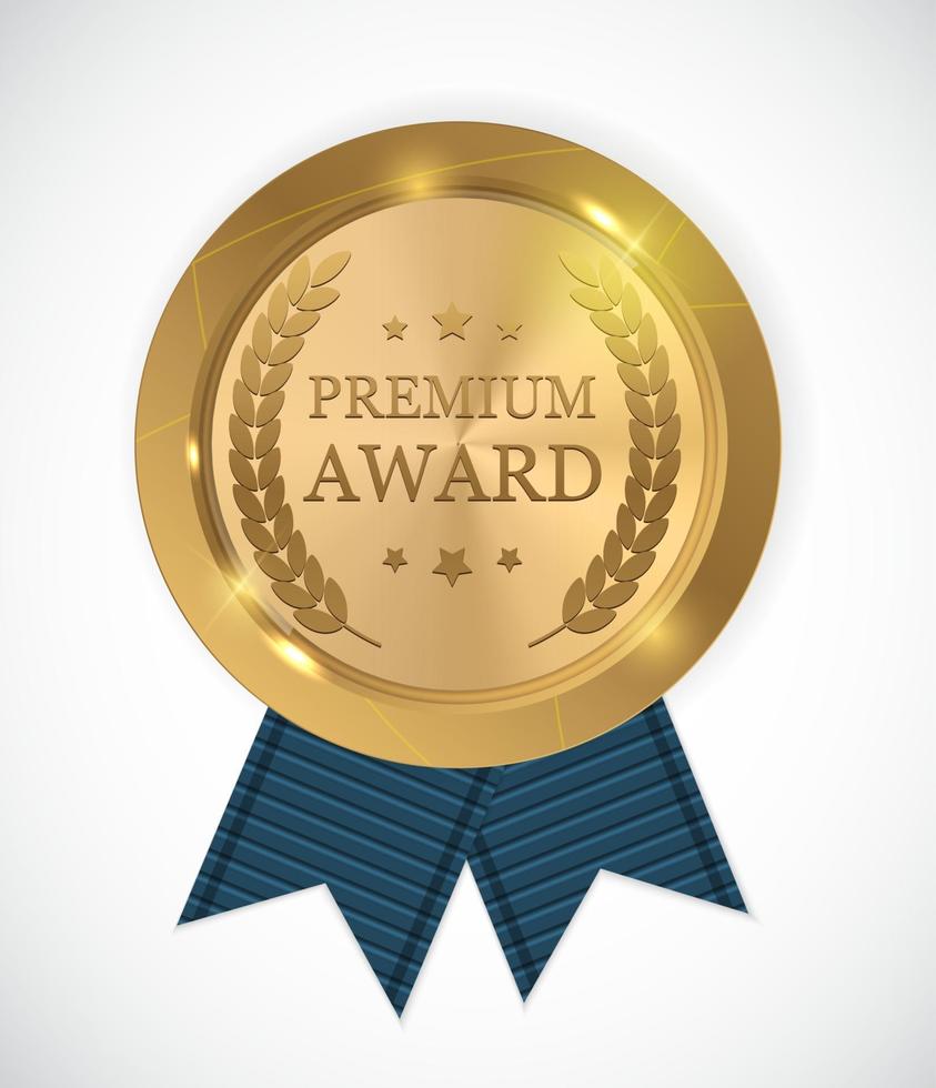 Premium Award Gold Medal. Vector Illustration