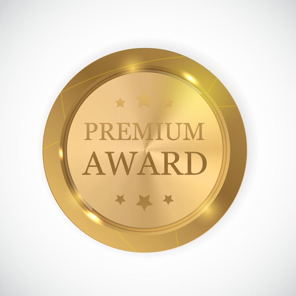 Premium Award Gold Medal. Vector Illustration