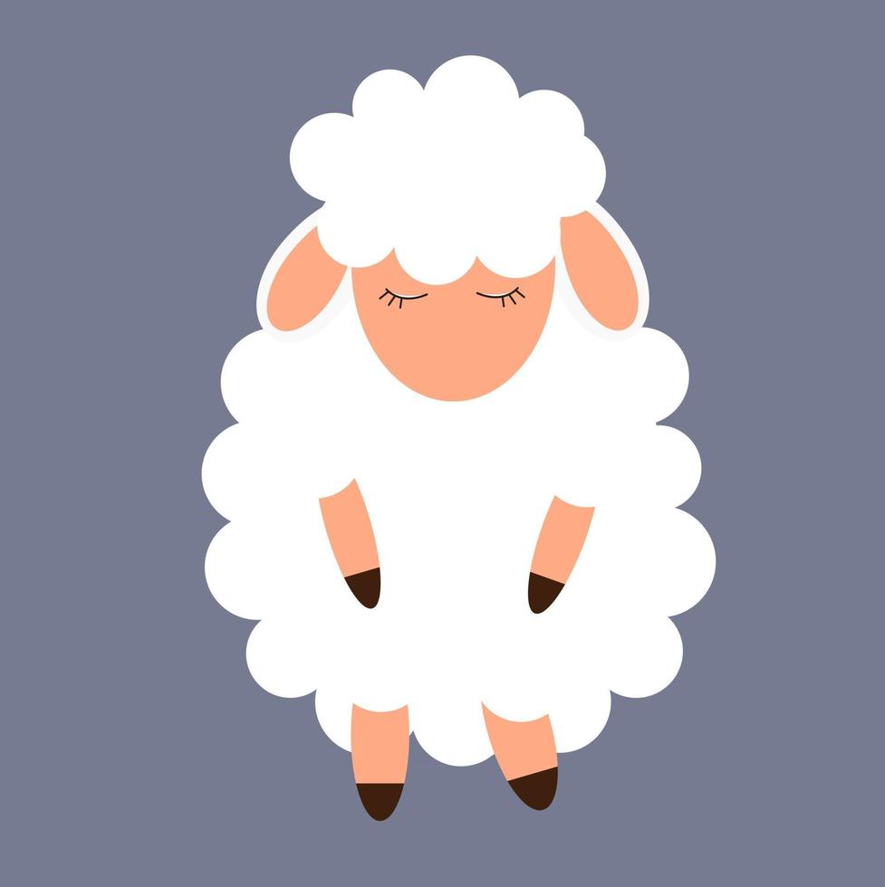Cute little sheep. vector illustration