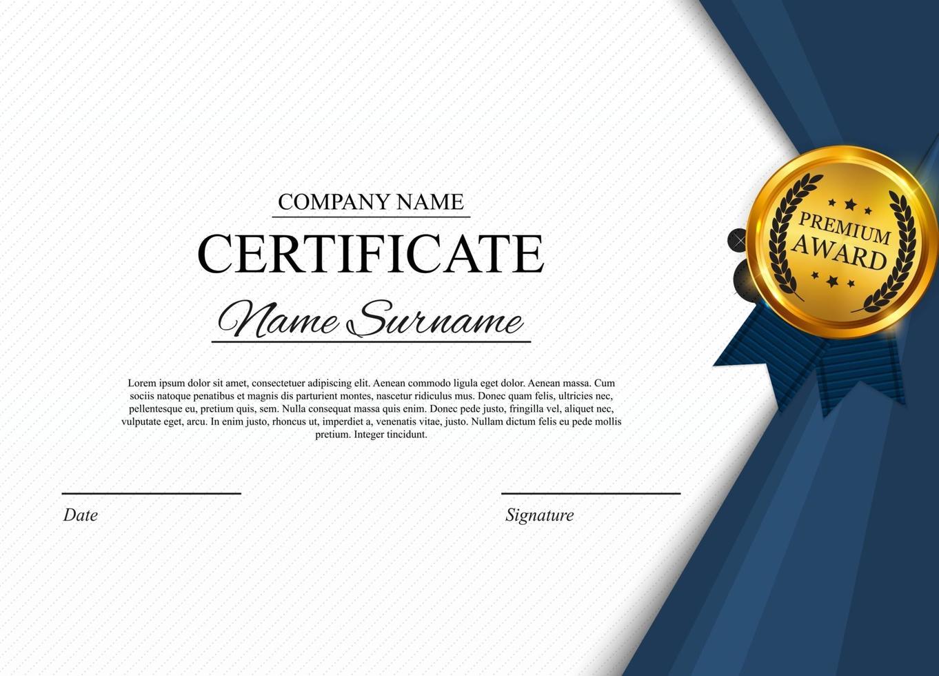 Certificate template Background. Award diploma design blank. Vector Illustration