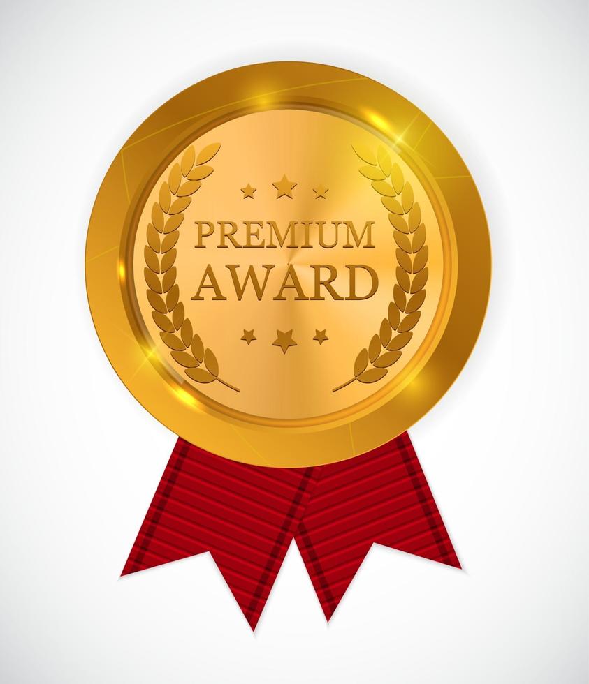 Premium Award Gold Medal. Vector Illustration