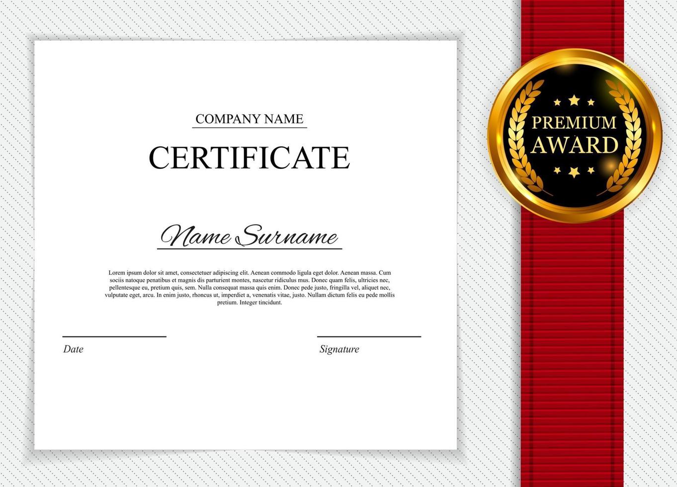Certificate template Background. Award diploma design blank. Vector Illustration