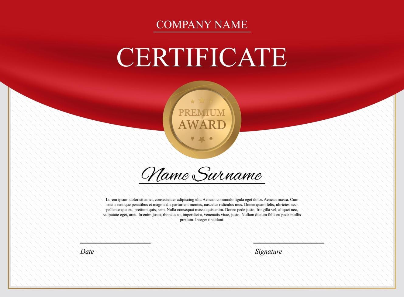 Certificate template Background. Award diploma design blank. Vector Illustration