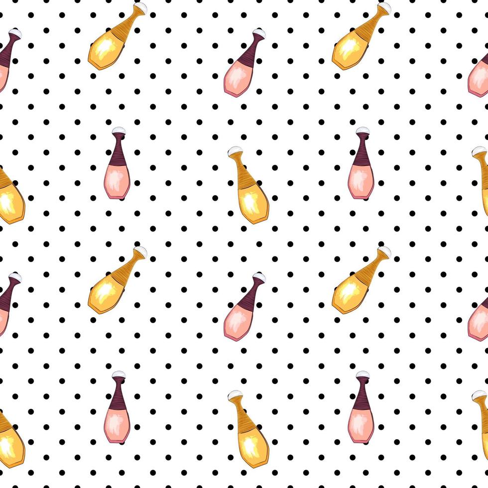 Seamless Pattern of perfume and adekalon bottle. Vector Illustration