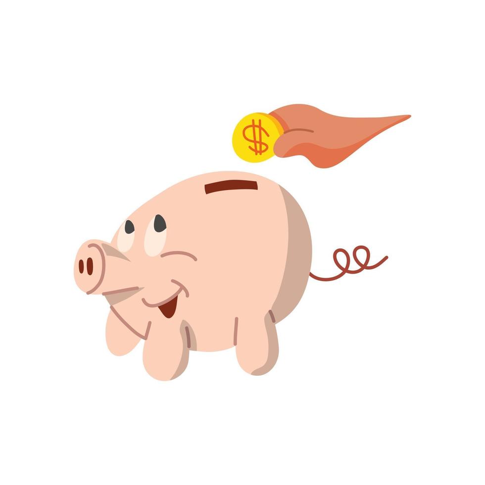 piggy bank flat design with vector illustration