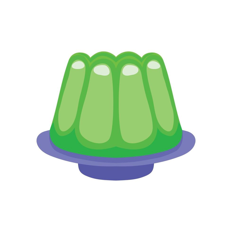 Green Jelly On Plate Illustration flat design vector