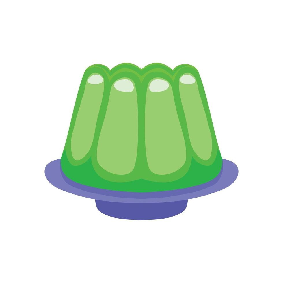 Green Jelly On Plate Illustration flat design vector