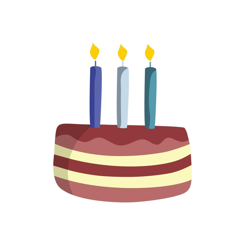 Diseño plano de pastel de cumpleaños con ilustración vectorial vector