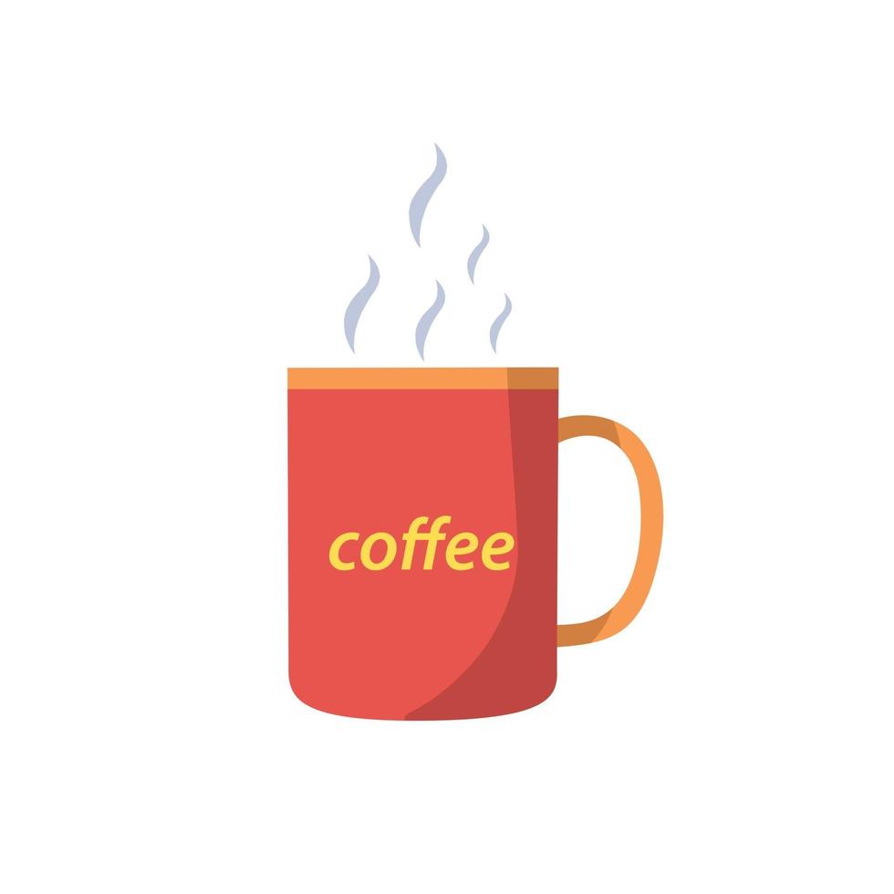 hot coffee cup flat design vector illustration