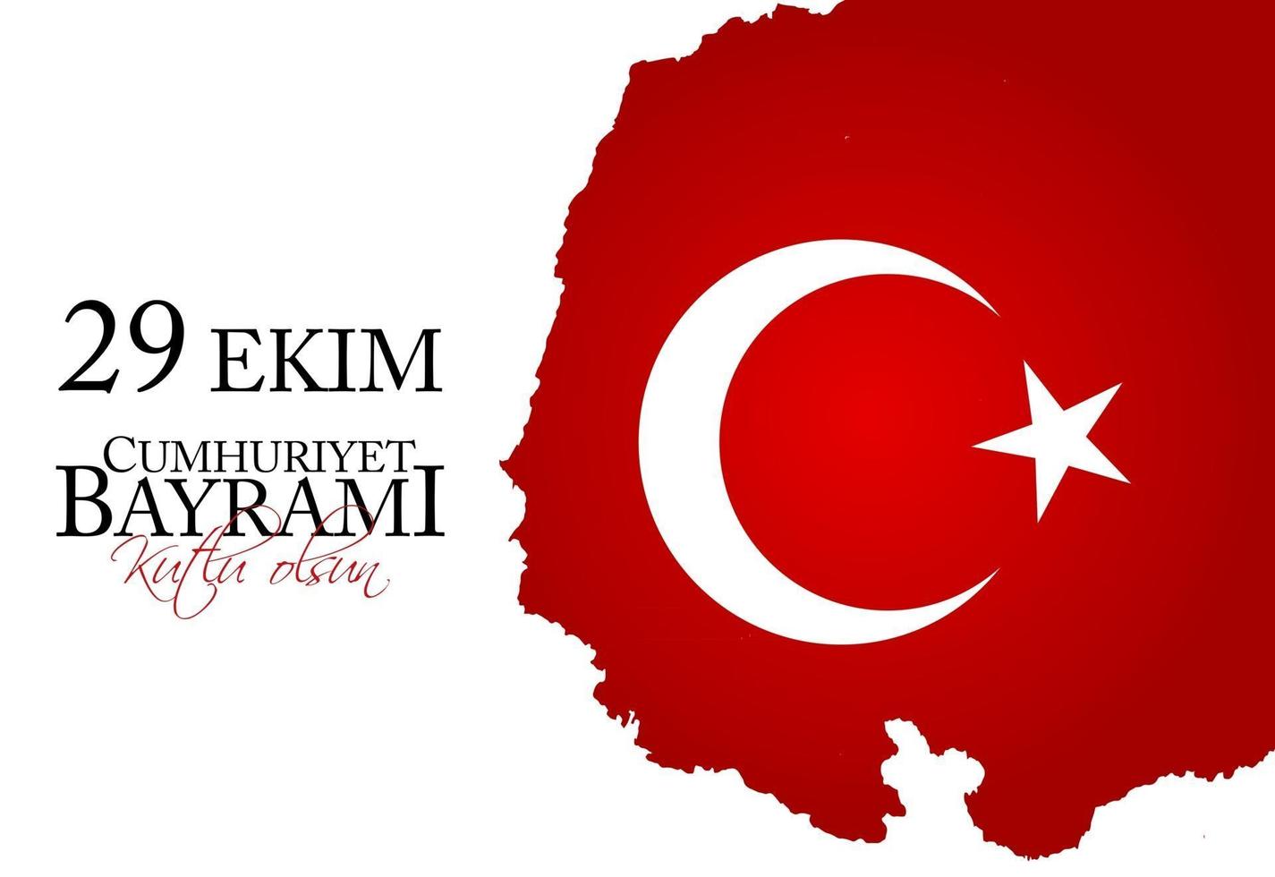 29 ekim cumhuriyet bayrami kutlu olsun. traducción 29 de octubre día de la república de turquía y el día nacional de turquía, felices fiestas vector