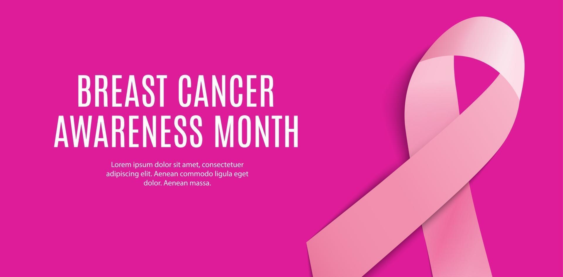 Breast Cancer Awareness Month Pink Ribbon Background Vector Illustration