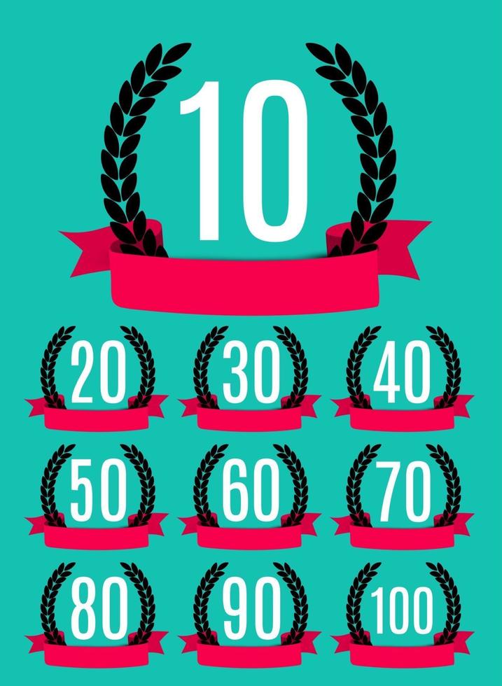 Set of Anniversary emblems template design background. Vector Illustration