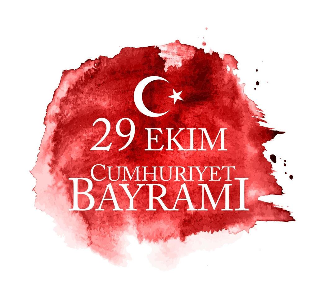 29 ekim cumhuriyet bayrami kutlu olsun. traducción 29 de octubre día de la república de turquía y el día nacional de turquía, felices fiestas vector