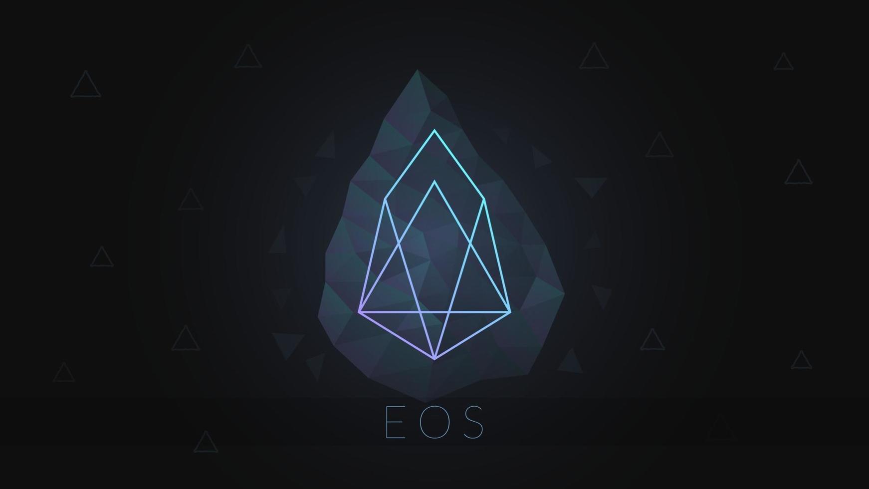 EOS cryptocurrency polygonal background. vector