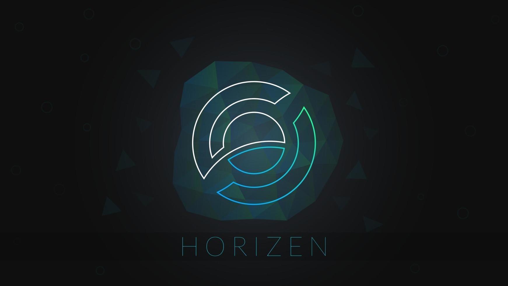 Horizen cryptocurrency polygonal background. vector