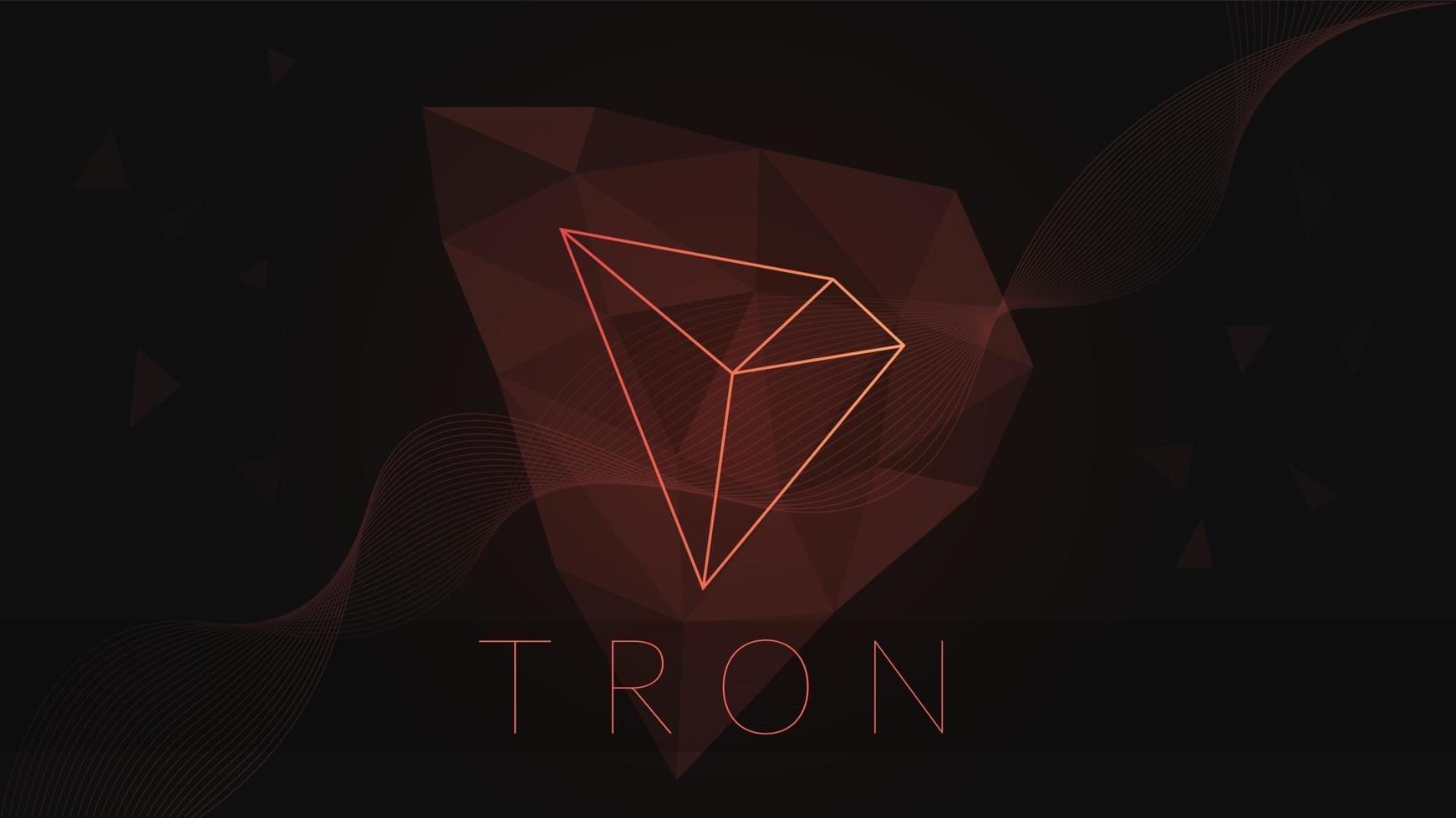 Fondo poligonal de criptomoneda tron. vector