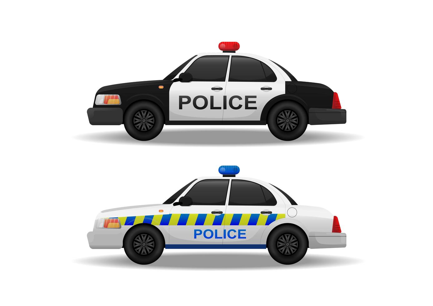 Vector police car set