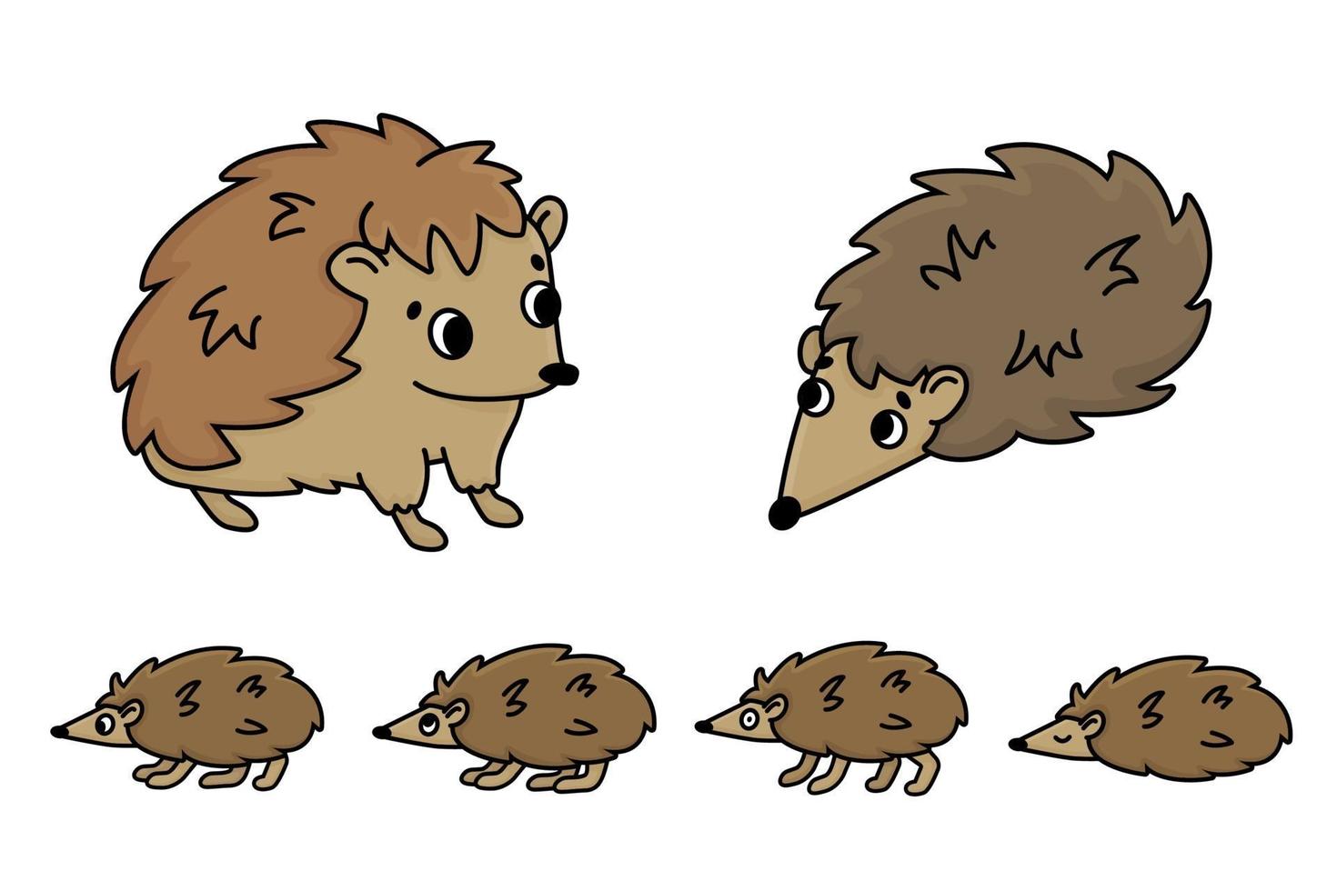 Brown doodle cartoon outline isolated hand drawn hedgehog family 2795727  Vector Art at Vecteezy