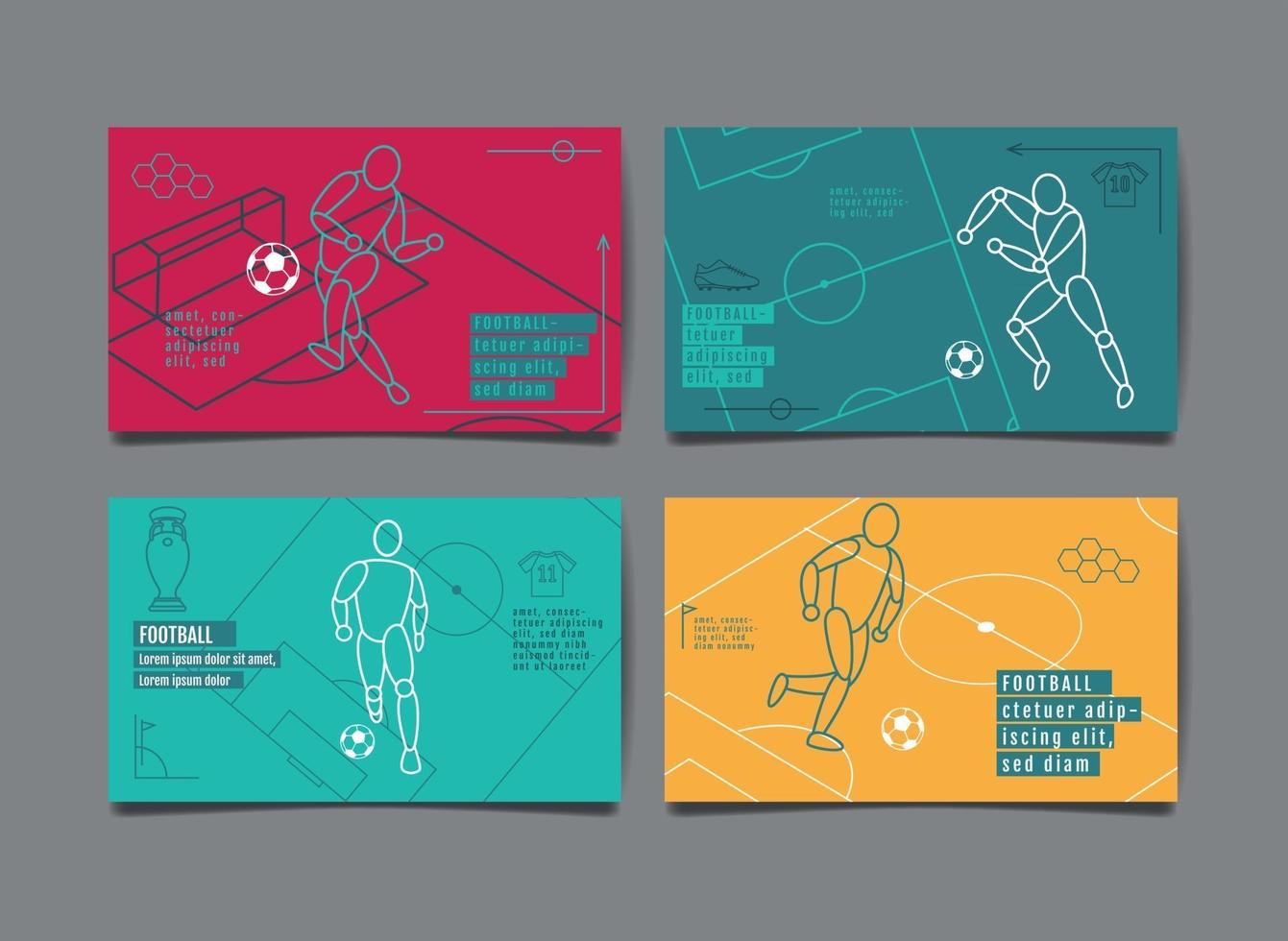 torneo de fútbol, diseño de diseño deportivo, ilustración de fondo de fútbol. vector