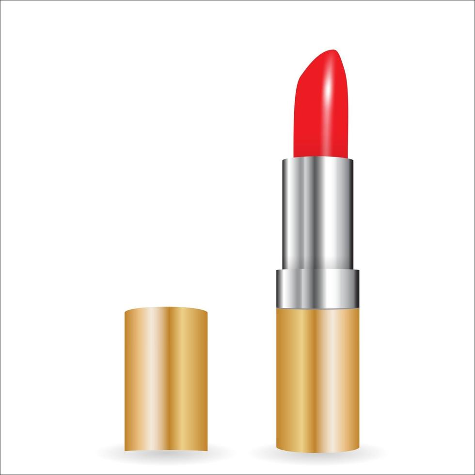 3D Model of realistic red lipstick. Vector Illustration. EPS10