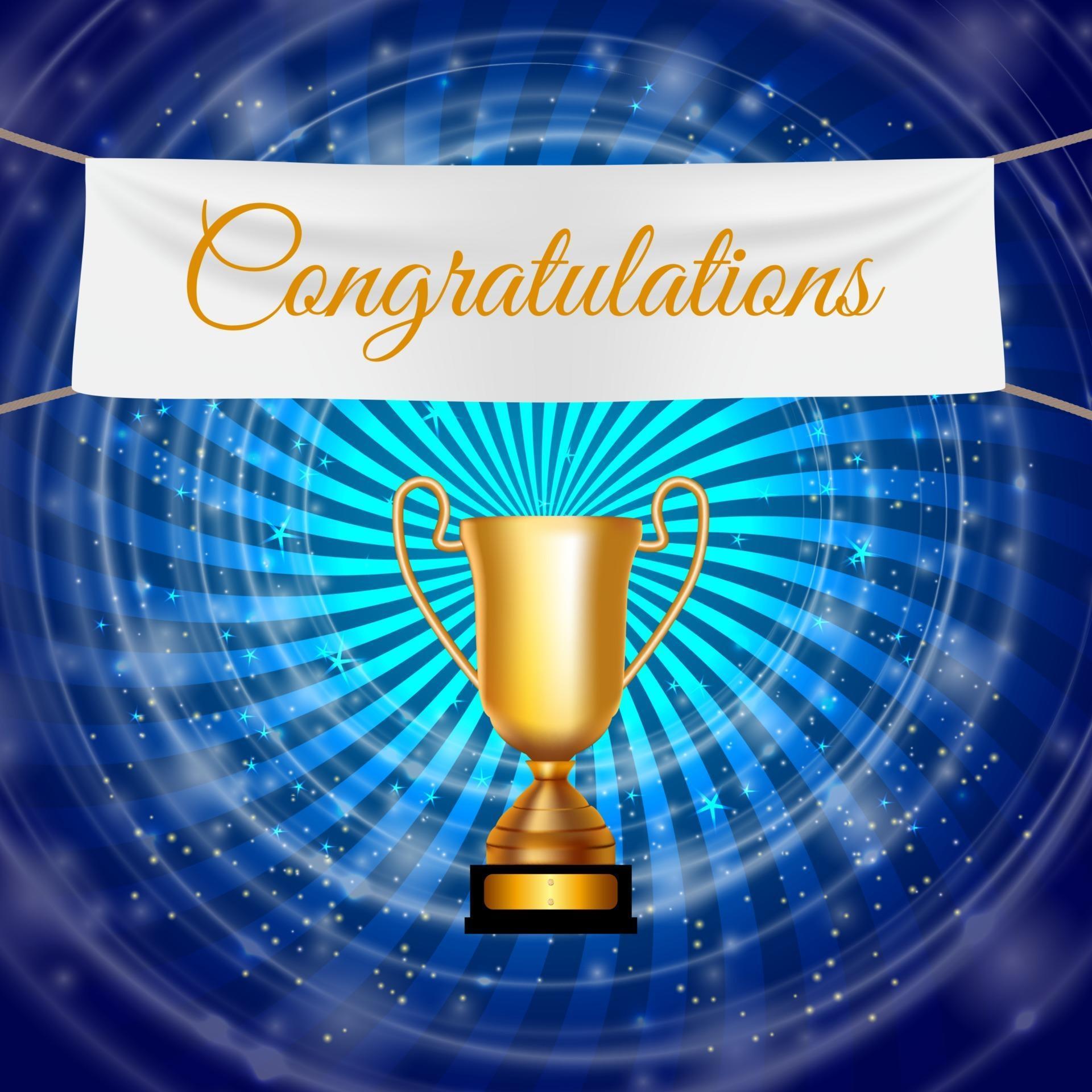 Gold Cup Winner Congratulations Background. Vector Illustration 2795891