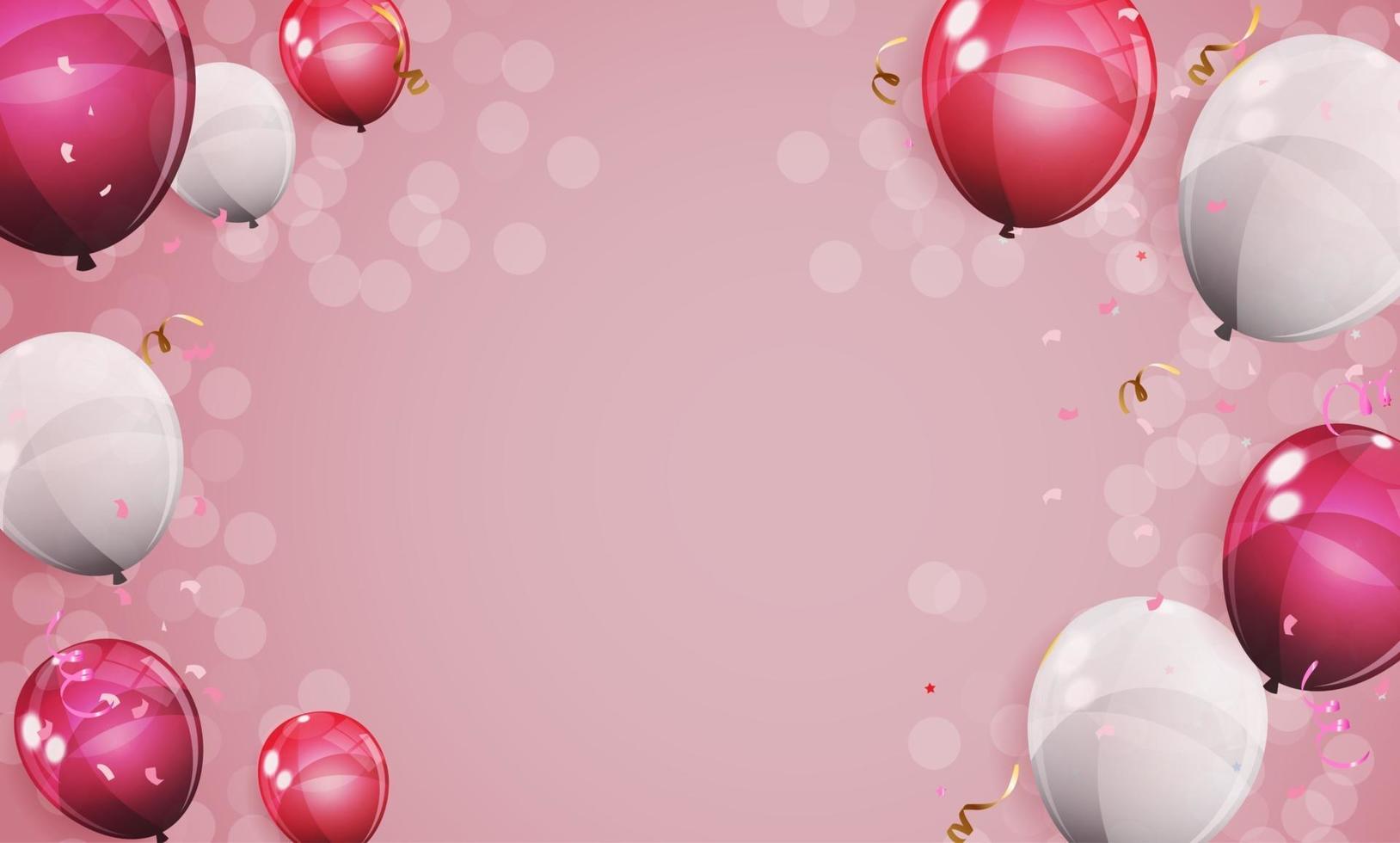 Color Glossy Balloons Background Vector Illustration