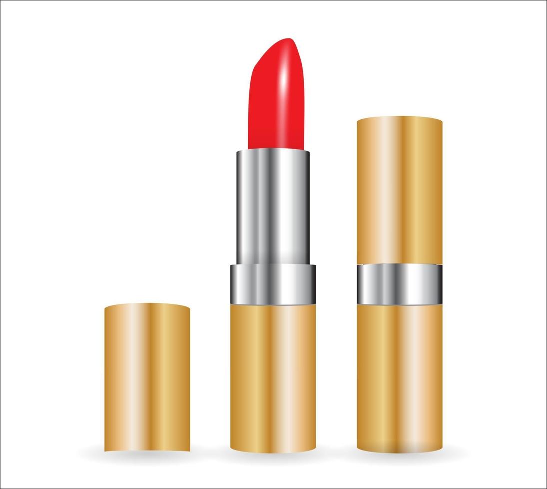 3D Model of realistic red lipstick. Vector Illustration. EPS10