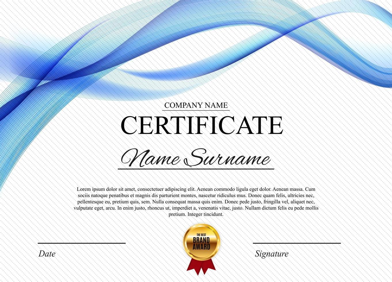 Certificate template Background. Award diploma design blank. Vector Illustration