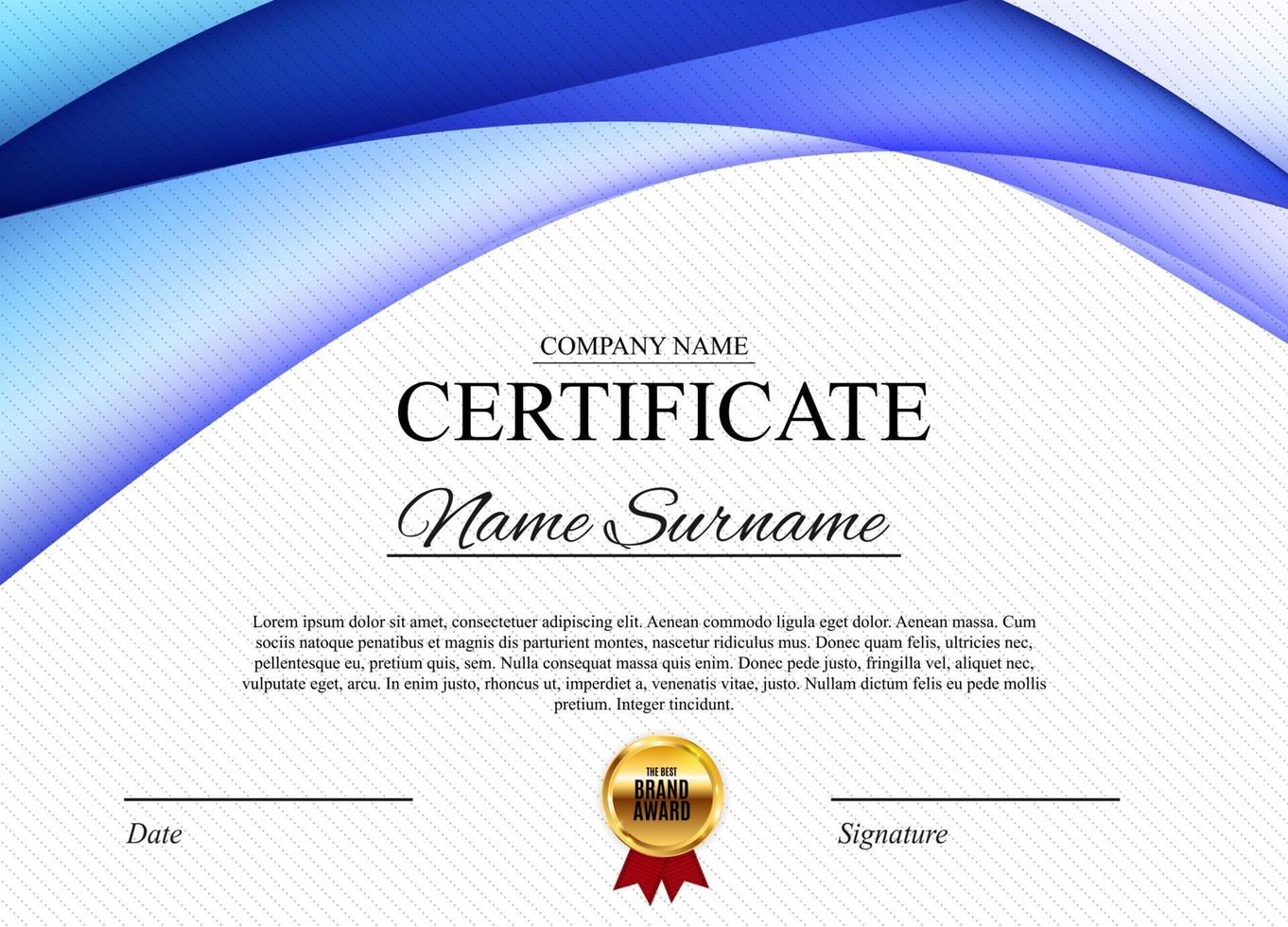 Certificate template Background. Award diploma design blank. Vector Illustration