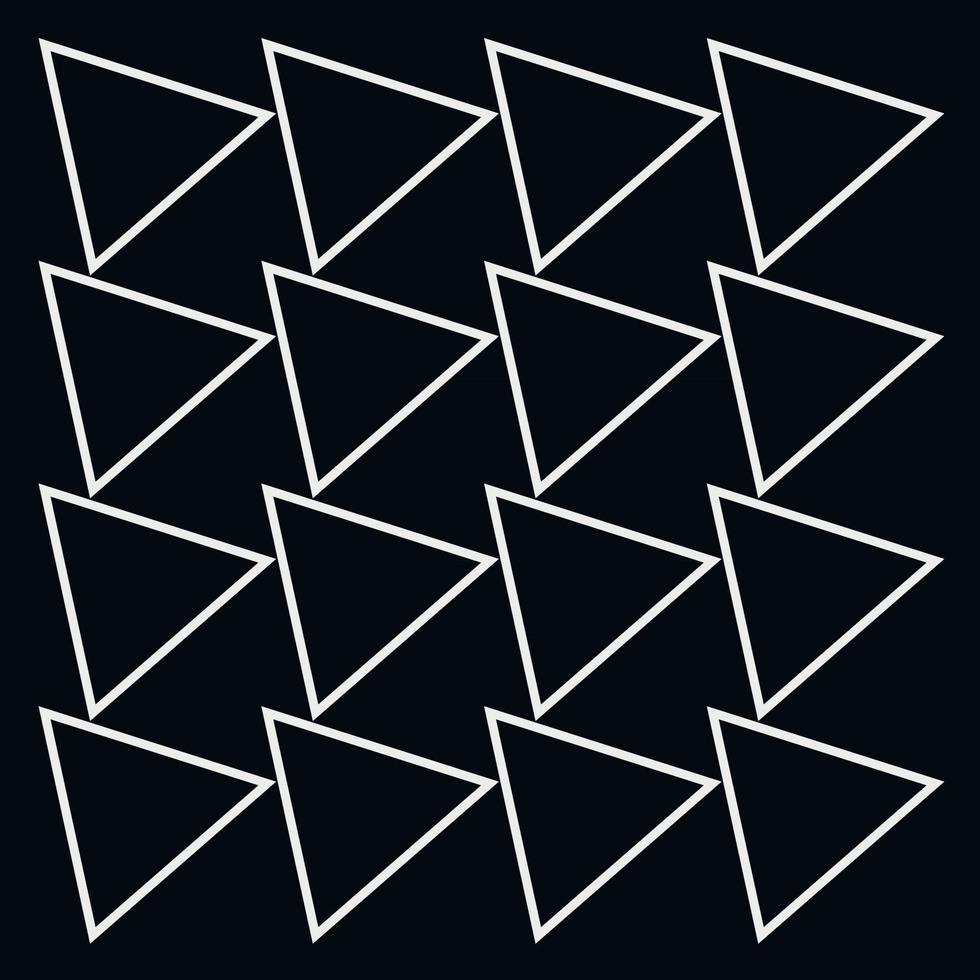 arte abstracto fondo negro formas blancas triángulo símbolo inclinado patrón transparente para impresión textil cubiertas de libros, etc. vector