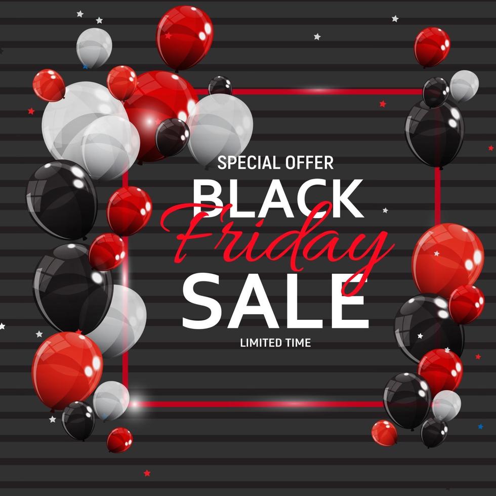 Black Friday Sale Banner Template. Vector Illustration