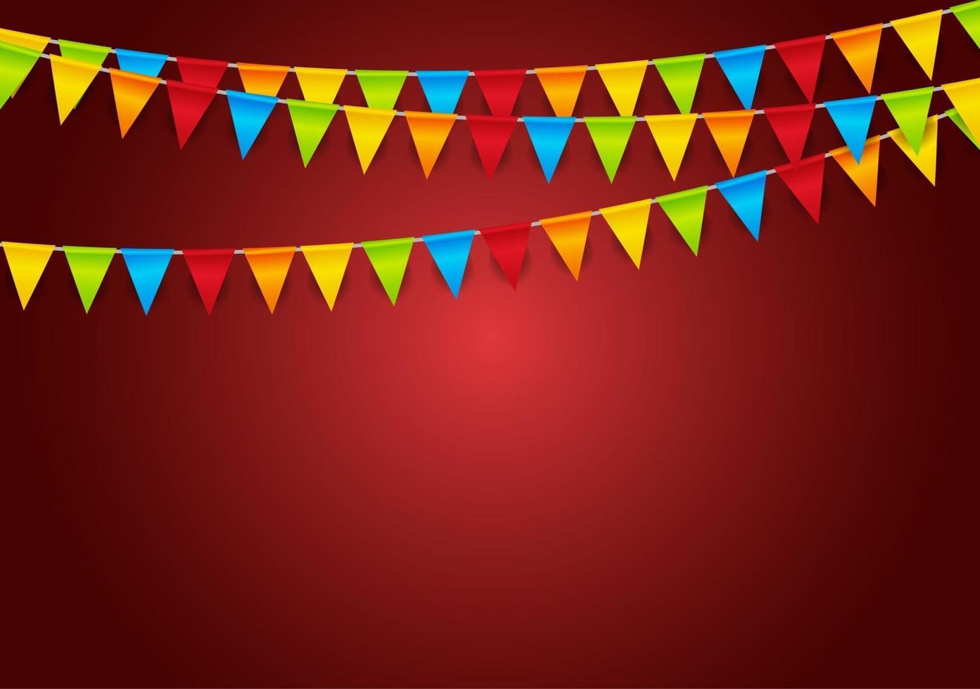 Party Background with Flags Vector Illustration