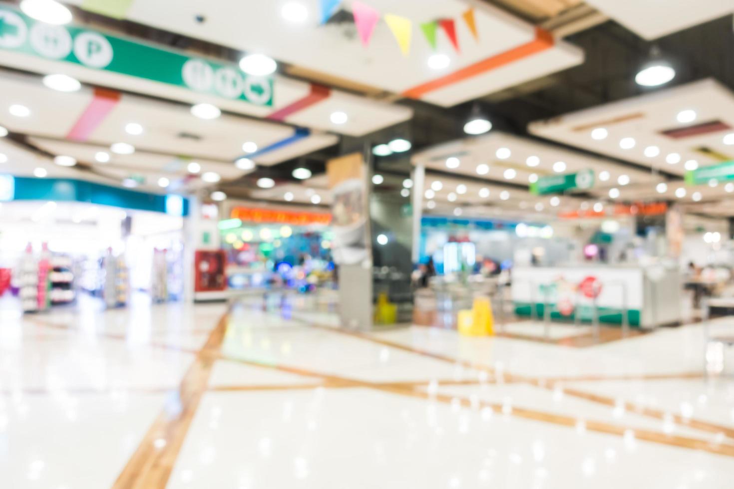 Abstract blur and bokeh shopping mall and retails store photo