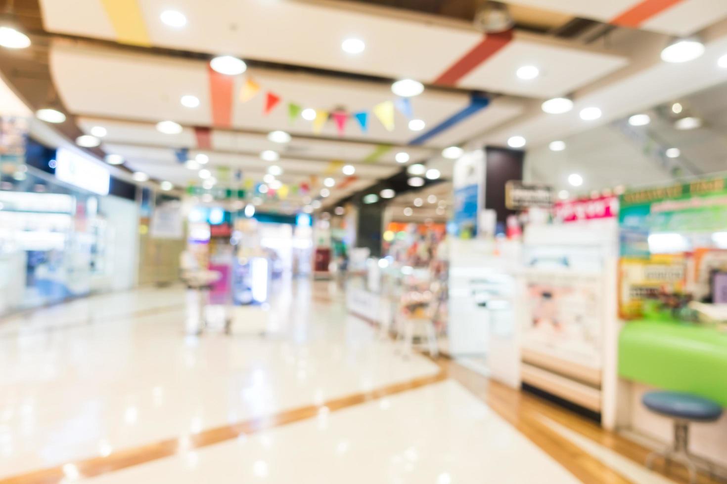 Abstract blur and bokeh shopping mall and retails store photo