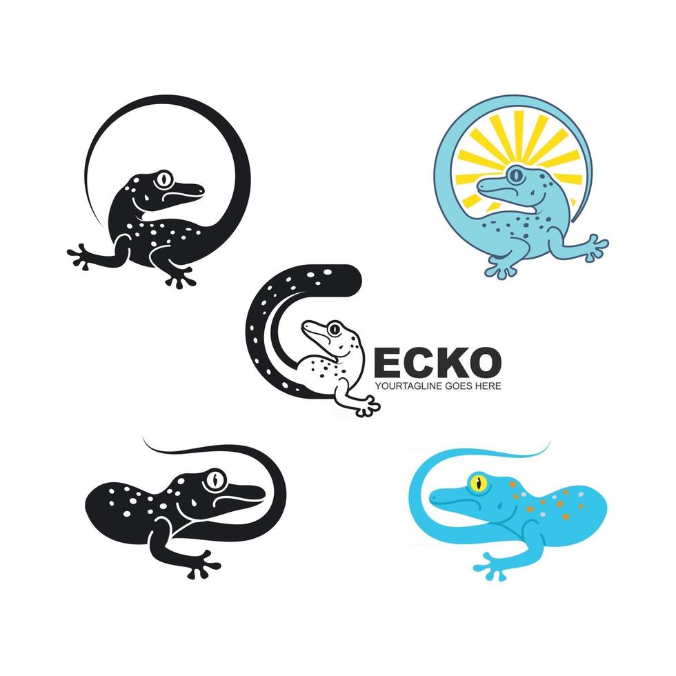 diseño de ilustración de icono de vector de gecko