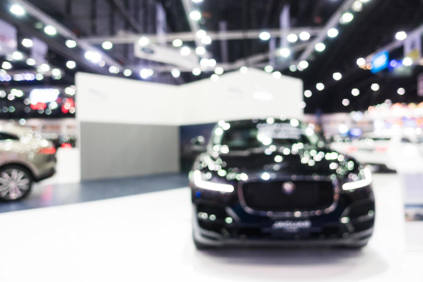 Abstract blur and defocused car and motor exhibition show photo