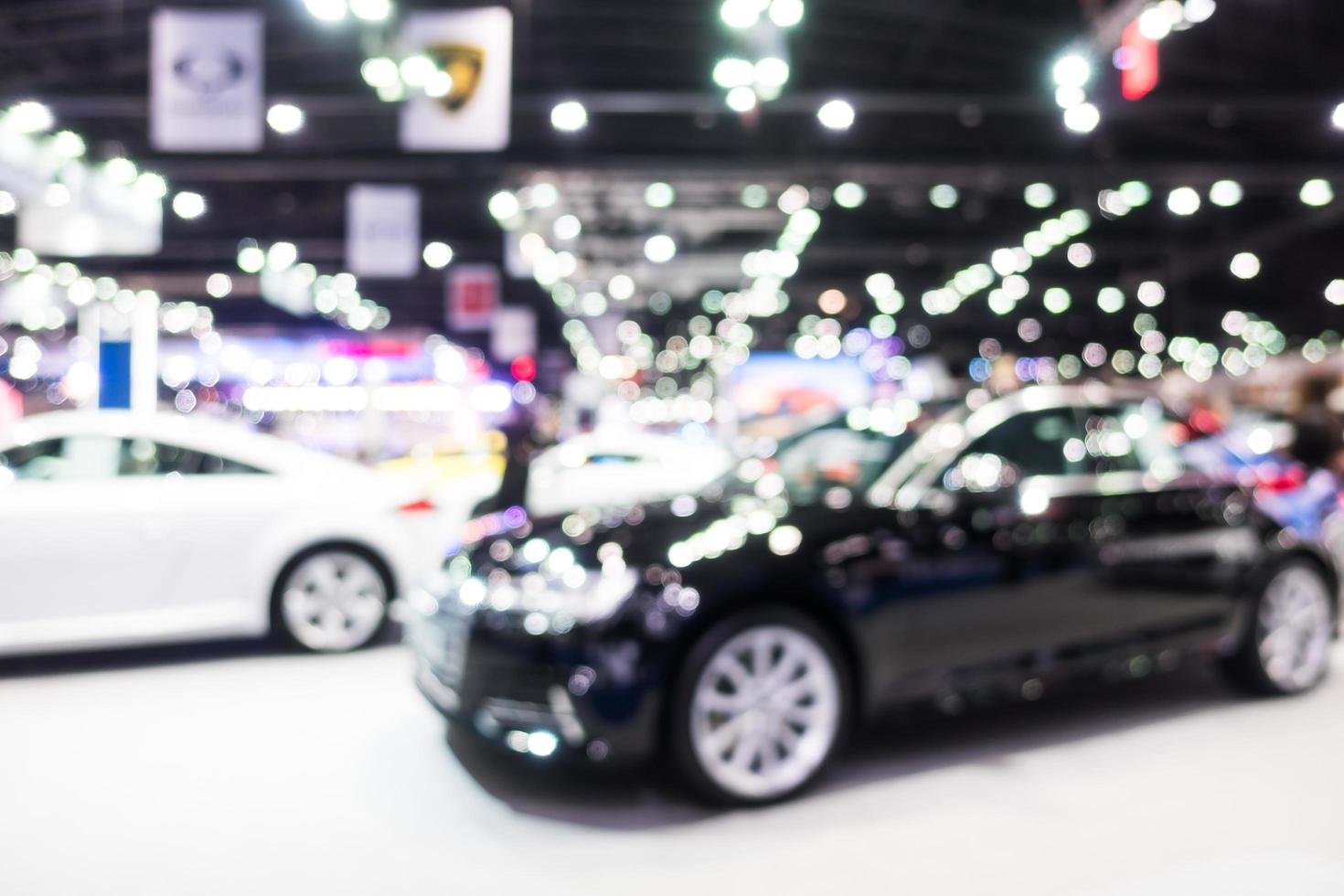 Abstract blur and defocused car and motor exhibition show photo