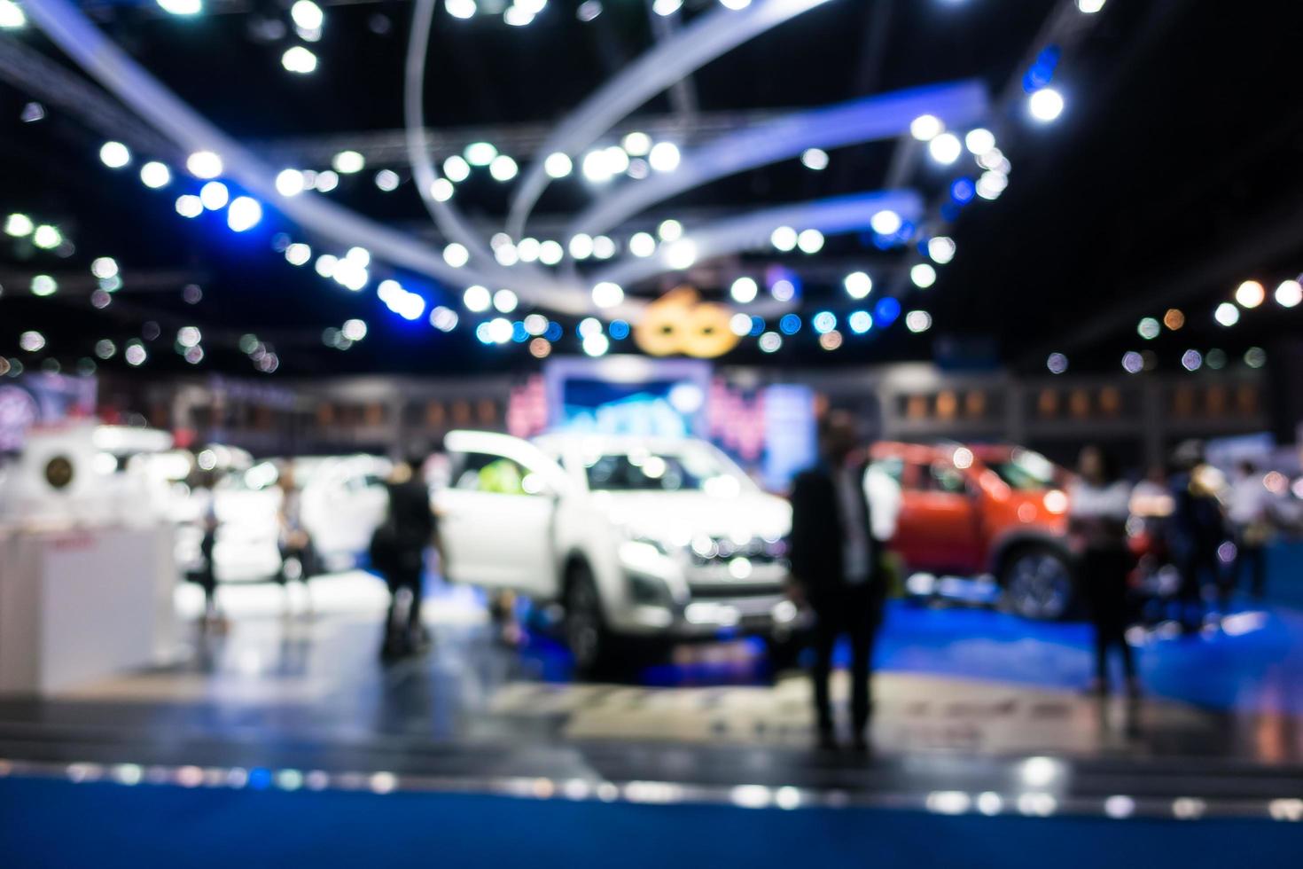 Abstract blur and defocused car and motor exhibition show photo