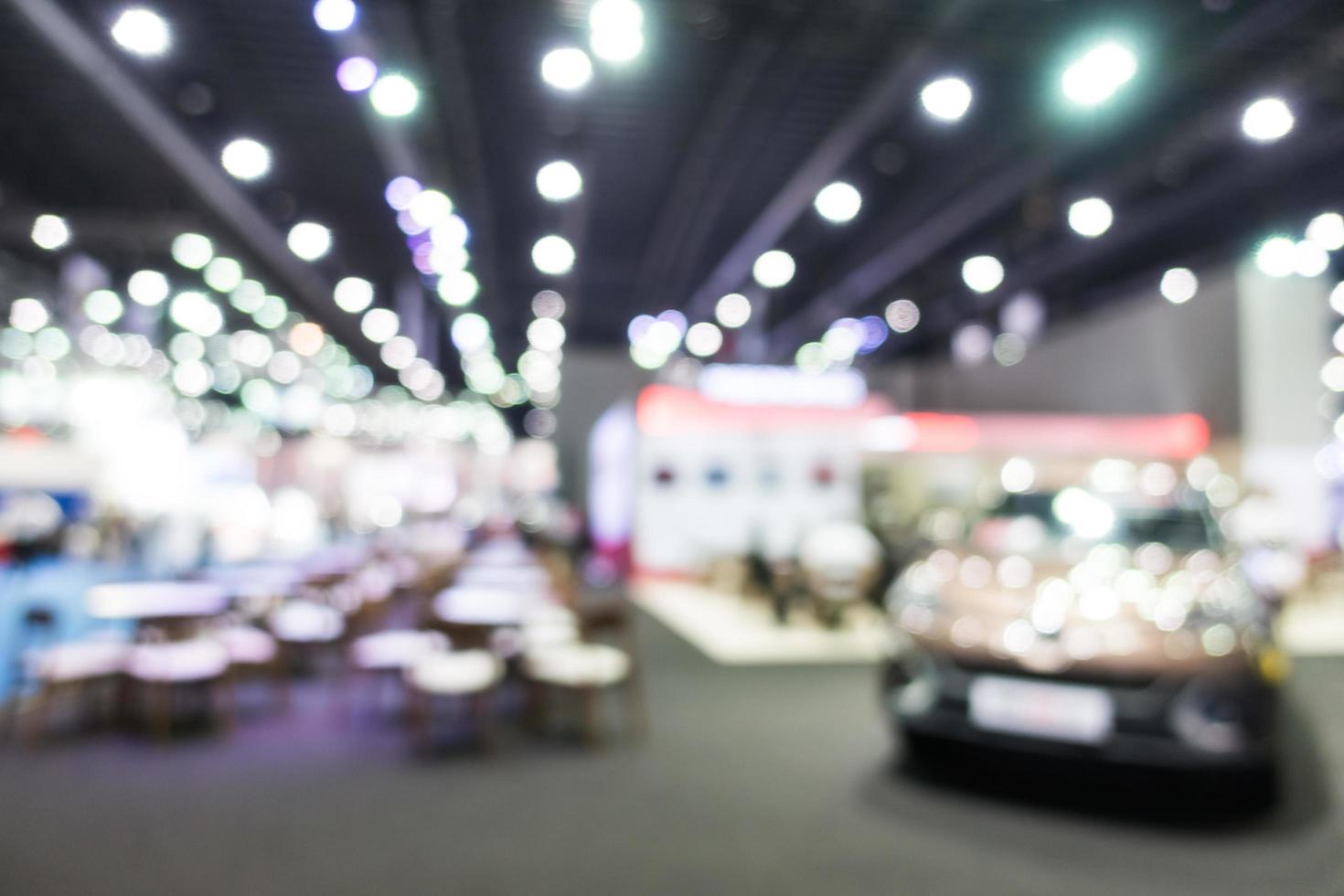 Abstract blur and defocused car and motor exhibition show photo