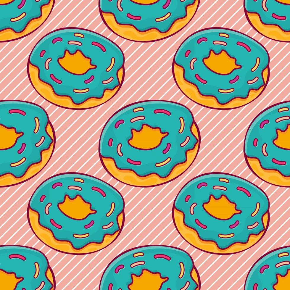 donut food seamless pattern illustration vector