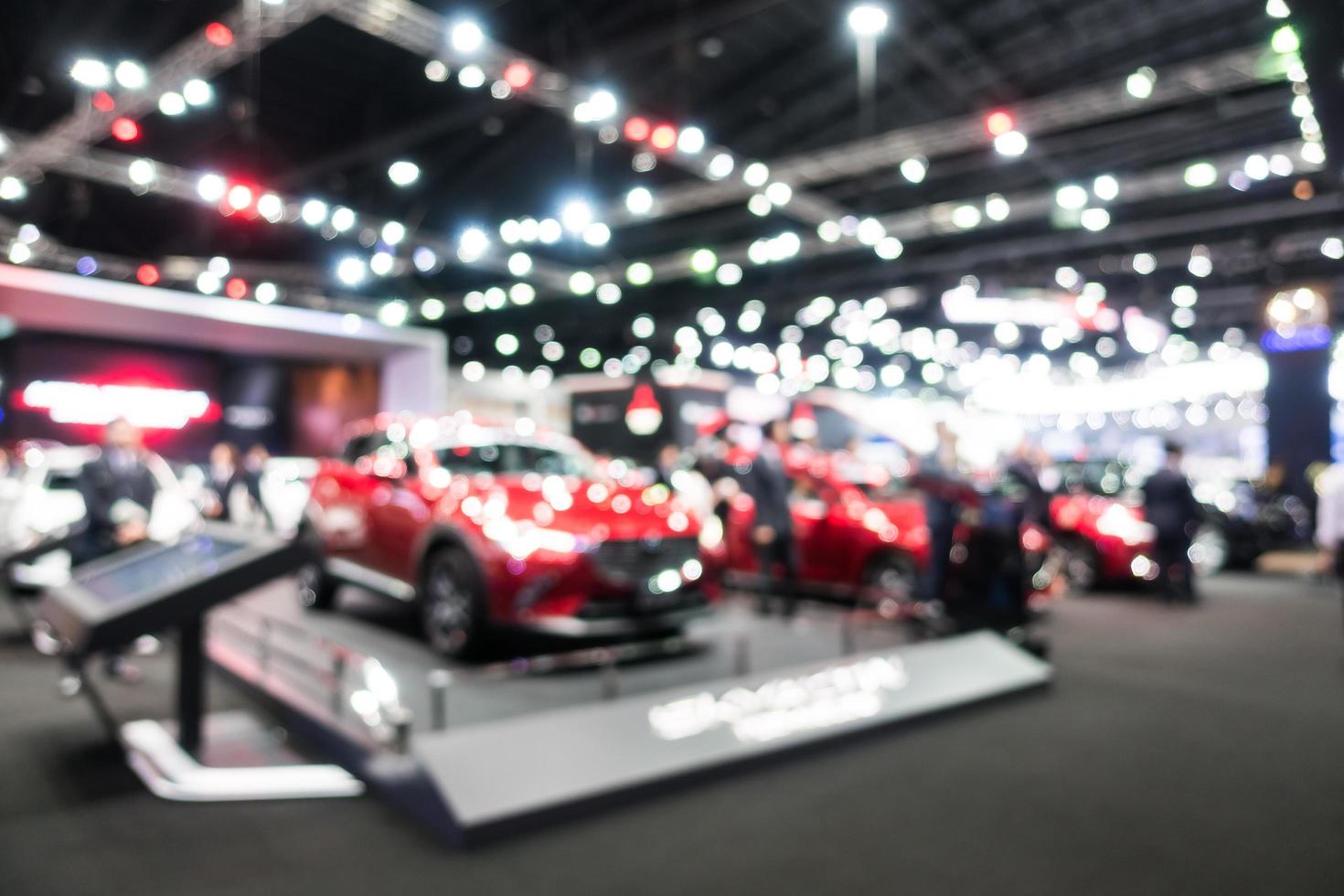 Abstract blur and defocused car and motor exhibition show photo