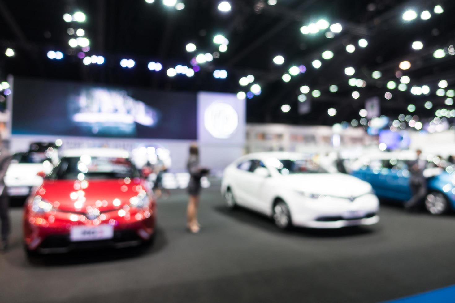 Abstract blur and defocused car and motor exhibition show photo