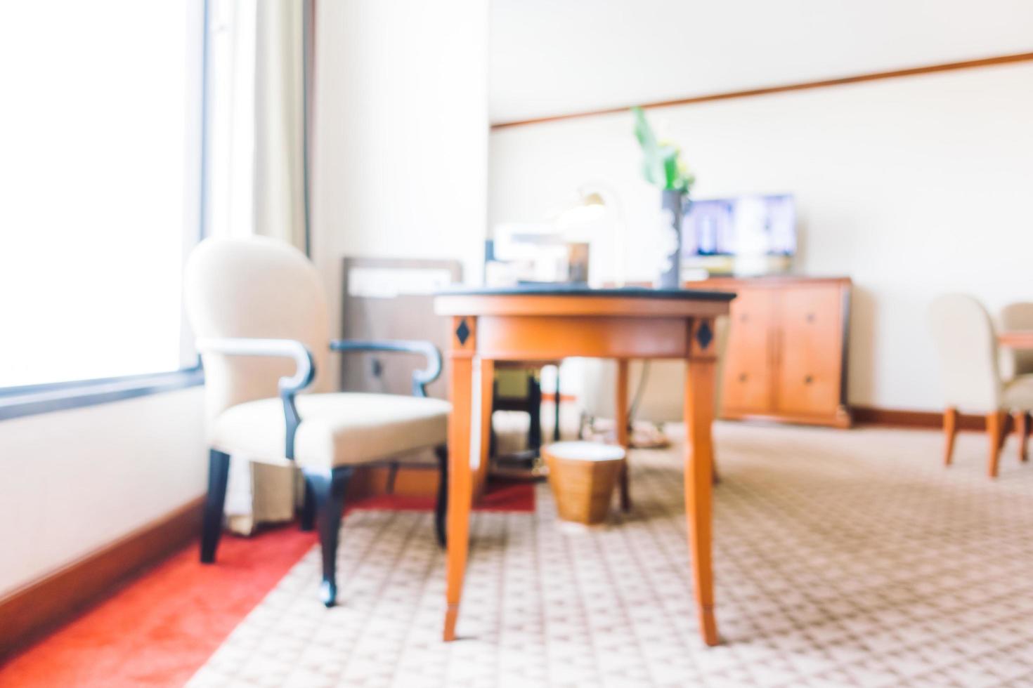 Abstract blur and defocused decoration in hotel bedroom interior photo