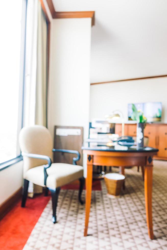 Abstract blur and defocused decoration in hotel bedroom interior photo