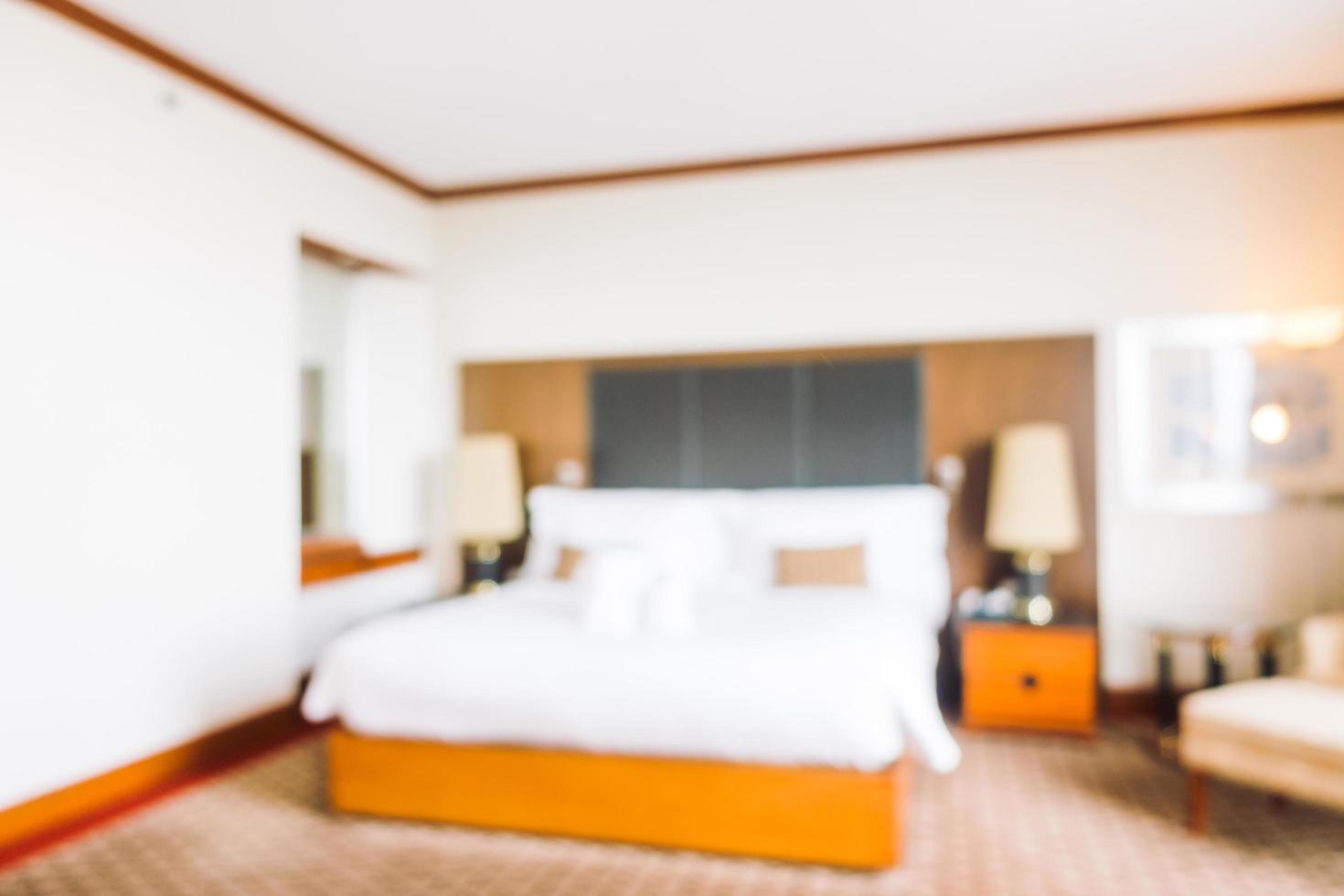 Abstract blur and defocused decoration in hotel bedroom interior photo