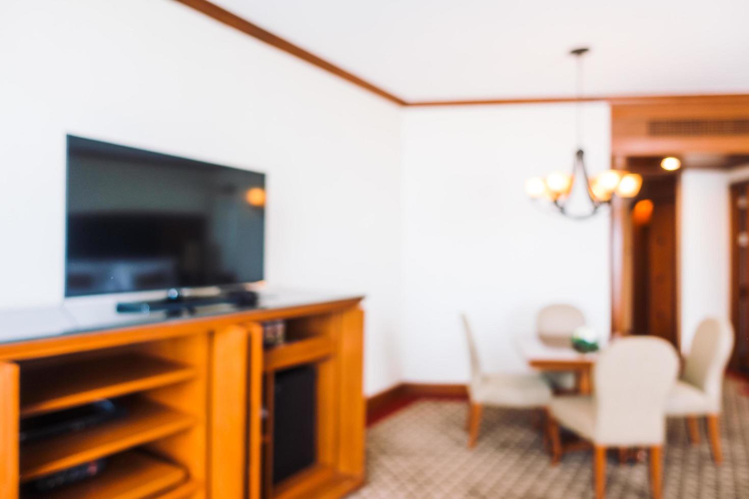Abstract blur and defocused decoration in hotel bedroom interior photo