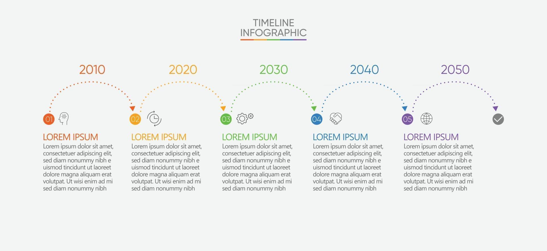 Business data visualization timeline infographic icons designed for abstract background template vector